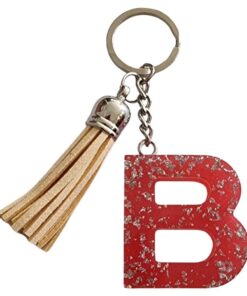 Initial B Keychain - Magenta Semi see-through