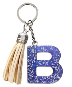 Initial B Keychain - Misty Lavender Semi see-through