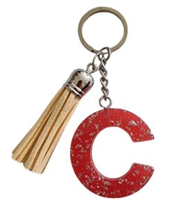 Initial C Keychain - Magenta Semi see-through