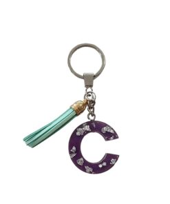 Initial C Keychain - Purple