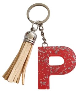 Initial P Keychain - Magenta Semi see-through