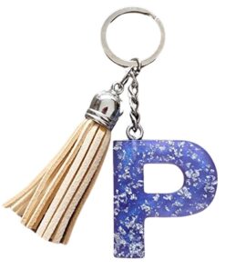Initial P Keychain - Misty Lavender Semi see-through