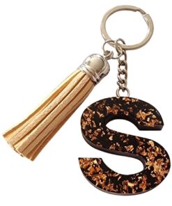 Initial S Keychain - Copper