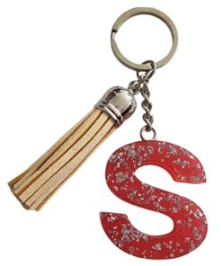 Initial S Keychain - Magenta Semi see-through