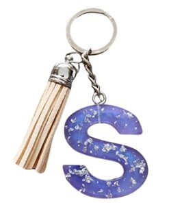 Initial S Keychain - Misty Lavender Semi see-through