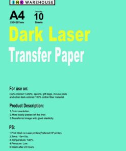 Ink Warehouse A4 LASER DARK T-Shirt Transfer Paper (10 Sheets)