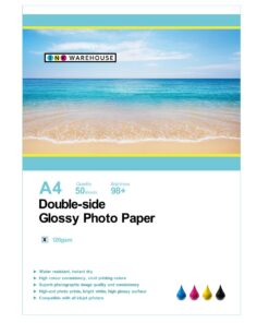INKWAREHOUSE A4 120 GSM Double-side Gloss Photo Paper - 50 Sheets