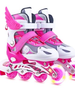 Inline Skates Adjustable Outdoor Roller Skate with Illuminating Front Wheel