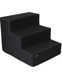 Innolife Dog Steps - 3 Step Dog/Cat High Density Foam Pet Stairs - Black