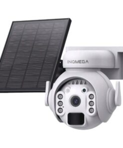 INQMEGA - IP65 Rated Waterproof Solar-Powered Surveillance Camera - White