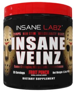 Insane Veinz Non Stimulant Pre-Workout Powder Fruit Punch - 147g