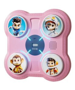 Intelligent Wall Mount Kids Boxing Machine with Music - Pink