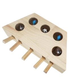 Interactive Cat Toys A Mole Cat Toy Wooden Solid Catch Mouse Game Box L
