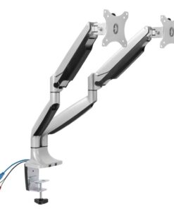 Interactive Counterbalance Dual Monitor Arm with USB & Audio Port