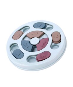 Interactive Dog Round Puzzle Game Toy Treat Dispenser Slow Feeder - Blue