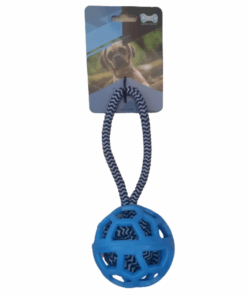 Interactive Pet Tug Rope with Ball Knot Dog Toy - Blue