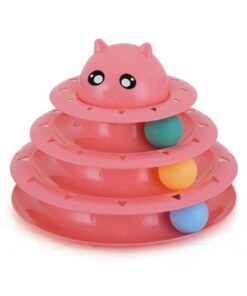 Interactive Turntable Pink Cat Toy