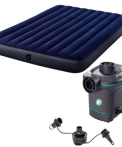Intex - Airbed Dura-Beam Downy (Queen) and Electric Air Pump With Nozzles