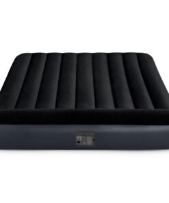 Intex Queen Pillow Rest Classic Airbed With Fiber-Tech & Built In Pump