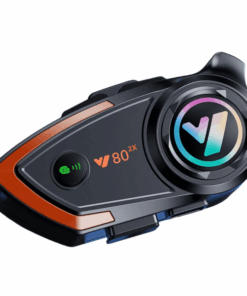 IP67 Wireless Motorcycle Helmet Headset with Noise Cancellation - Black