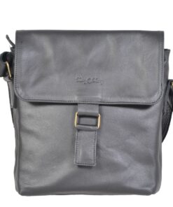 iPad Messenger Leather Bag - Black