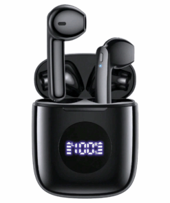 IPX7 Rating Waterproof Earbuds With LED Display Charging Case - Black