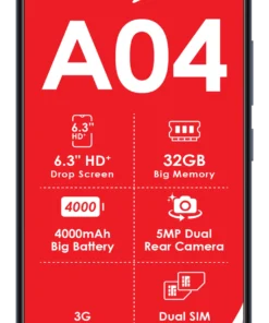 Itel A04 32GB DS Sandstone Black