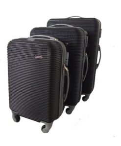 IYH-Quality 3 Piece Hard Outer Shell Luggage Set - Black