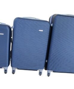 IYH-Quality 3 Piece Hard Outer Shell Luggage Set - Navy
