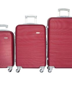 IYH-Quality 3 Piece Hard Outer Shell Luggage Set - Red