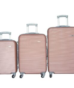 IYH-Quality 3 Piece Hard Outer Shell Luggage Set - Rose Gold
