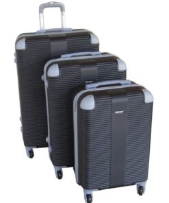 IYH- Quality 3 Piece Protected Hard Outer Shell Luggage Set - Black