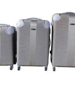 IYH- Quality 3 Piece Protected Hard Outer Shell Luggage Set - Gold
