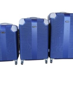 IYH- Quality 3 Piece Protected Hard Outer Shell Luggage Set - Navy