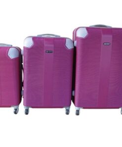 IYH- Quality 3 Piece Protected Hard Outer Shell Luggage Set - Pink