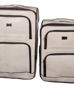 IYWA Professional Luggage Set of 2 Leather Travel Suitcase Set - White
