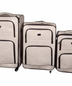 IYWA Professional Luggage Set of 3 Leather Travel Suitcase Set - White