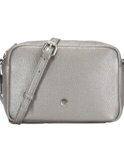 Jekyll and Hide Small Crossbody Leather Bag - Metallic Silver