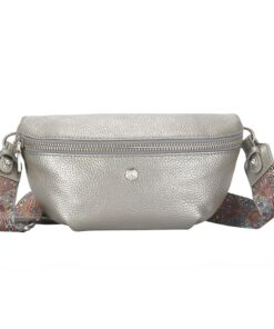Jekyll & Hide - Slim Ladies Leather Waist Bag - Metallic Silver