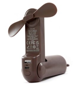 JISULIFE Handheld Mini Fan, 3 IN 1 Hand Fan with Power Bank - Rechargeable - Brown