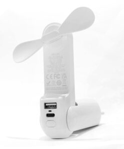 JISULIFE Handheld Mini Fan, 3 IN 1 Hand Fan with Power Bank - Rechargeable - White