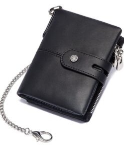 JK Men's Smart Design Genuine Leather Wallet - Black