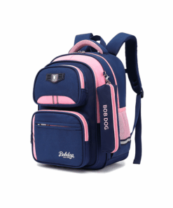 JK Oxford Fabric Kids School Bag Backpack with Detachable Pencil Case - Pink