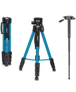 Jmary Techlife 2264 6ft Height Aluminium Tripod With Monopod (Blue)