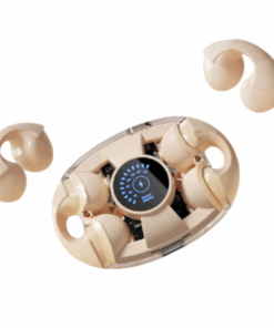 JMMO - T211 - Wireless Ear Clip Earbuds With LED Display Case - Beige