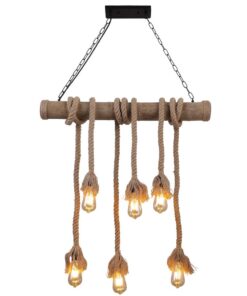 JNC-Vintage Rope Pendant Light Bamboo/6