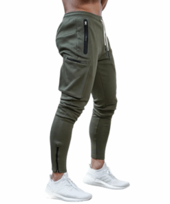 Joggers For Men - APEY Athletic Pocket Joggers Running Pants - Army Green - XL