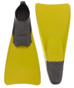 Junior Aqualine Swim Fins - Grey/Light Yellow (Size: 10-12)