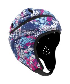 Junior Rugby Head Guard/Scrum Cap - Youth M 47-53cm Head Circumference - Blue Pink White