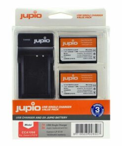 Jupio Value Pack x2 Battery for Canon LP-E10 + USB Single Charger